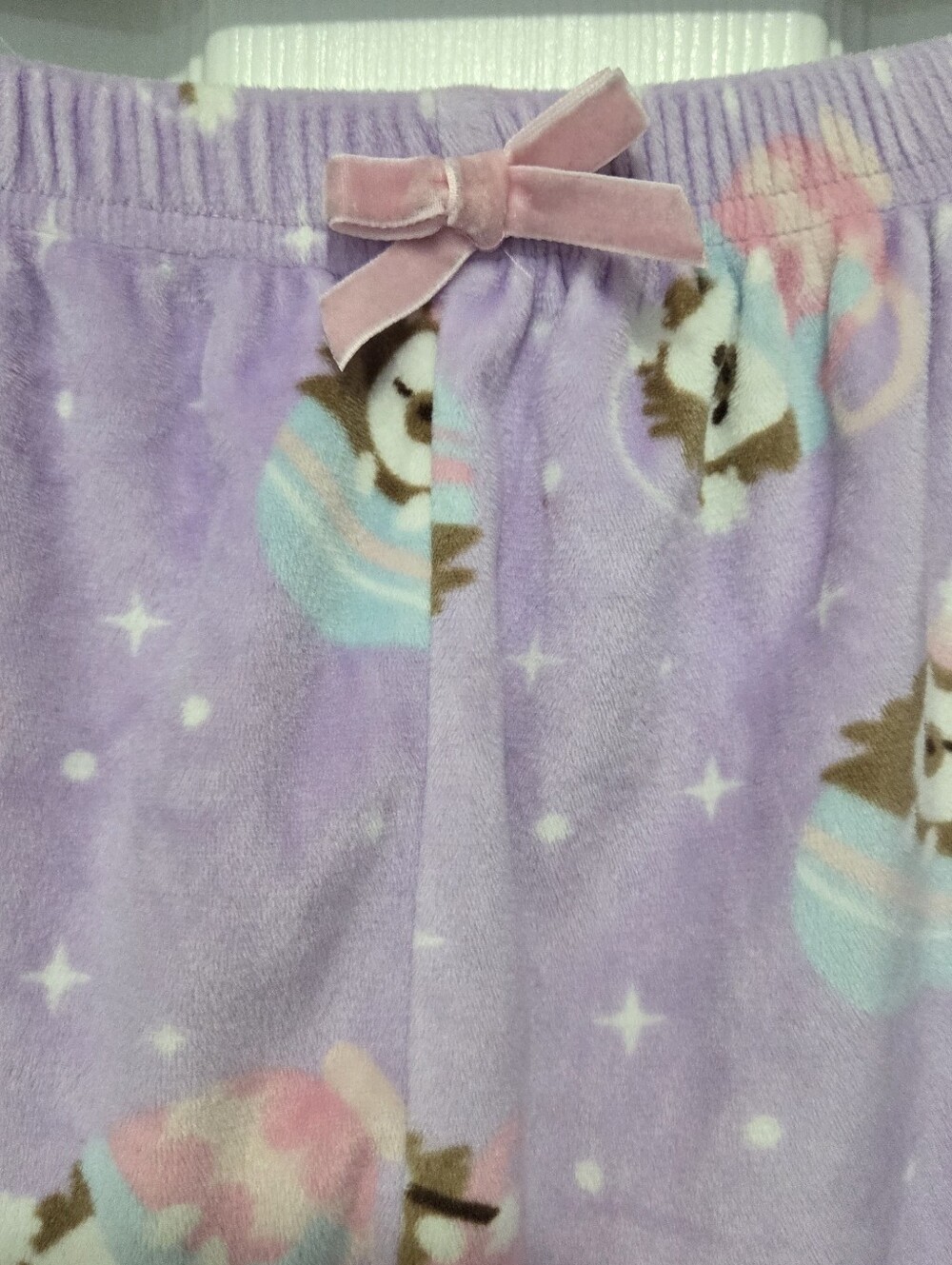 Purple Plush Pajama Shorts Hedgehog Fleece Velour PJ Sleep Lounge Size Medium - Picture 3 of 7